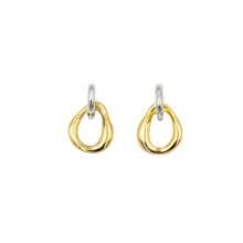 Korean 18K Gold Plated Retro Two-Color Removable Earring Customized Trendy 925 Sterling Silver Earrings For Women